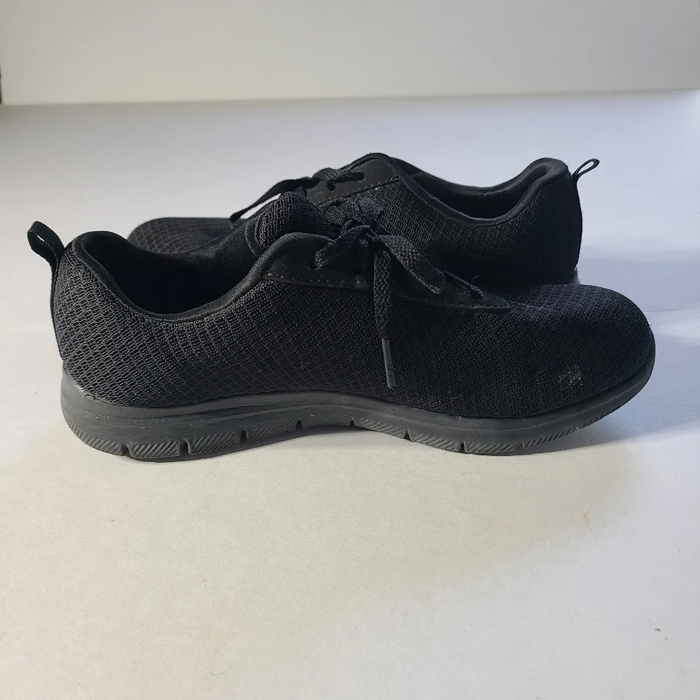 Skechers Work Wide Fit Slip Resistant Black Sneakers - Picture 8 of 10